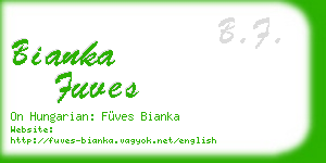 bianka fuves business card