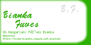 bianka fuves business card